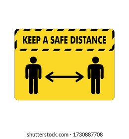Social Distancing Keep Your Distance 6 Feet Icon. Vector Image Infographic