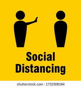 La Distancia Social Mantiene Su Icono De Distancia. Imagen vectorial.