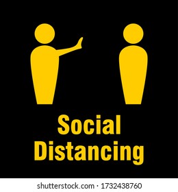 Social Distancing Keep Your Distance Icon. Vector Image.