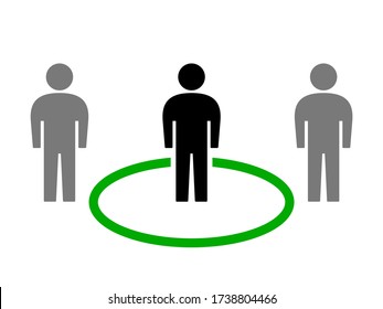 Social Distancing Keep Your Distance Icon. Vector Image.