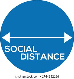Distancia social Mantener la distancia símbolo del vector de ilustración de icono de 6 pies simbolizando la distancia recomendada para prevenir el brote de covid-19 extendido.