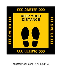 Social Distancing Keep Your Distance Icon. Vector