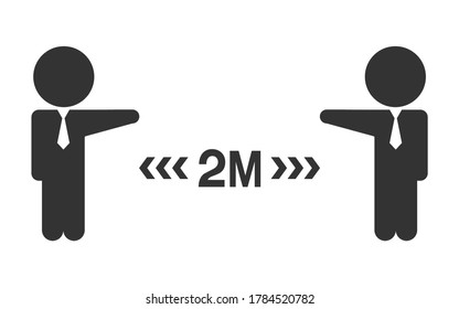 Social Distancing Keep Your Distance Icon. Vector