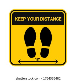 Social Distancing Keep Your Distance Icon. Vector