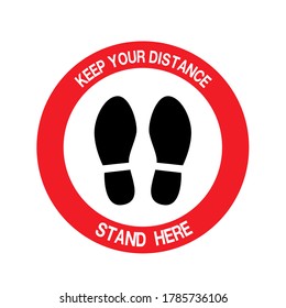 Social Distancing Keep Your Distance Icon. Vector