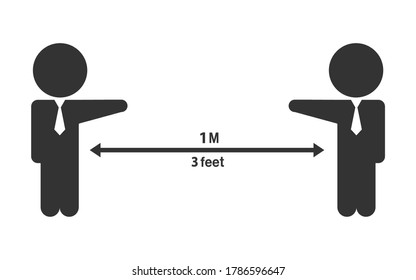 Social Distancing Keep Your Distance Icon. Vector
