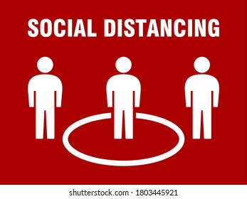 Social Distancing Keep Your Distance Instruction Icon. Vector Image.