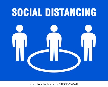 Social Distancing Keep Your Distance Instruction Icon. Vector Image.