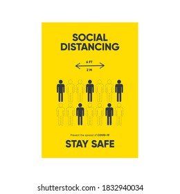 Social Distancing Keep Your Distance Icon. Vector Image. Covid-19.
