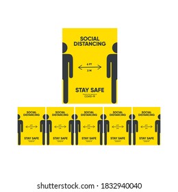 Social Distancing Keep Your Distance Icon. Vector Image. Covid-19.
