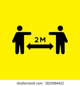 Social Distancing Keep Your Distance 2 M Icon