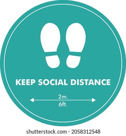 Social Distancing Keep Your Distance 2 meter- 6 feet Icon and English Text health and medicine concept