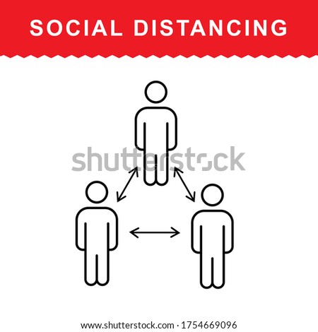 Social Distancing Keep Your Distance 1 Meter Icon. Vector Image.