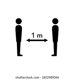 Soziale Distanz halten Sie Ihren Sicherheitsabstand von 1 Meter