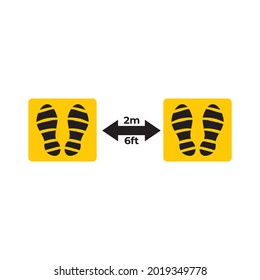social distancing label logo design vector template