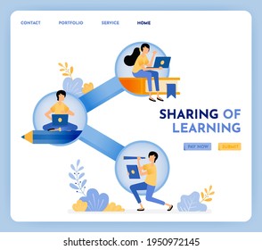 Social distancing in learning and school to share. Technology in education with internet network. 3d style design of pencil, share and book. Illustration for landing page, web, website, poster, ui ux