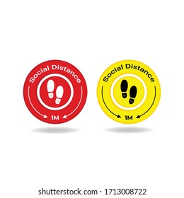 Social Distancing at Least 1 Meters Icon For Coronavirus.