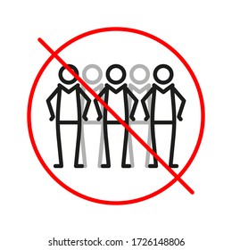 Social distancing line icon. Keep the 1-2 meter distance. Coronavirus epidemic protective. Vector illustration. Included icons as self quarantine, stay home, protection, avoid crowded, space, area.