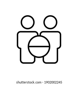 Social distancing line icon. person icon with stop symbol . simple design editable. Design template vector