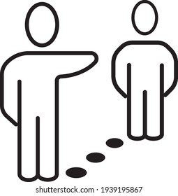 Social Distancing line icon - vector