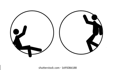 
Social distancing, location or distance concept. Social distance preventing infection concept. Social Distancing Icon Vector Illustration. people standing away to prevent COVID-19 coronavirus disese