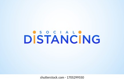 Social distancing logo. Social distancing concept. Typography logo