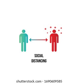 Social distancing logo icon vector illustration.