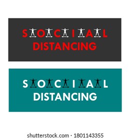 Social distancing logo template illustration