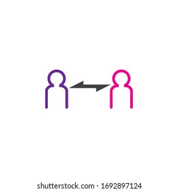 Social distancing Logo Template vector ilustration symbol nature