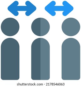 Social distancing maintained during food service line