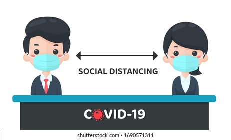 social distancing. Measures to prevent the spread of the corona virus by social space. Not more than 1 meter closer to those around you.