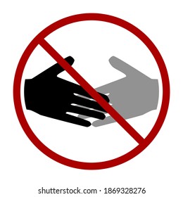 Social Distancing No Handshakes Icon. Vector Image.