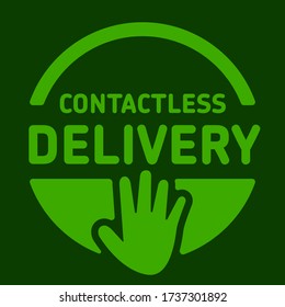 Social Distancing No-contact food delivery vector icon. Contactless delivery service online takeout orders symbol illustration