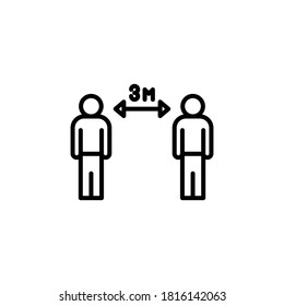 social distancing outline Icon. corona virus vector illustration on white background