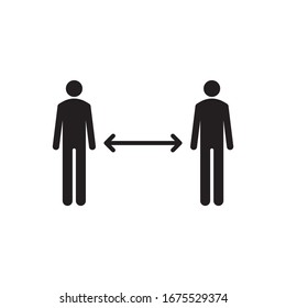 social distancing. people distance icon sign symbol design vector.