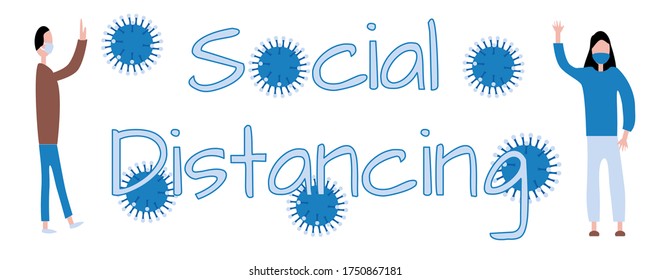 Social Distancing. People Keep distancing from Covid-19 pandemic   