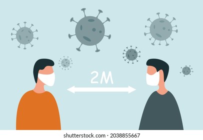 Social Distancing. People keep a distance from infection and disease