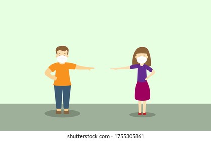 Social distancing. People keeping safe distance.