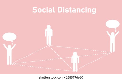 Social distancing, people practicing social distance to protect from COVID-19 coronavirus outbreak spreading concept, avoid social contact. Vector Illustration

