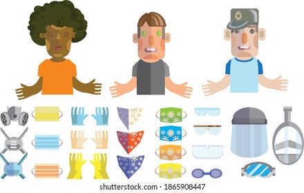 social distancing people shopping with protective gear