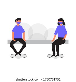 DISTANCIA SOCIAL. Perfecto para carteles, volantes, páginas de inicio, contenido en medios sociales.