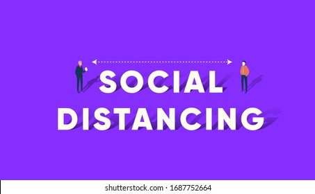 Social distancing or physical distancing avoid spreading virus. Vector