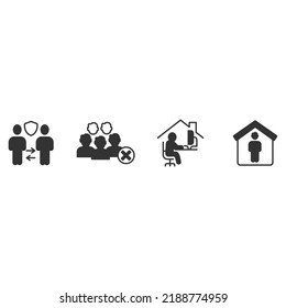Social Distancing and physical distancing icons set . Social Distancing and physical distancing pack symbol vector elements for infographic web