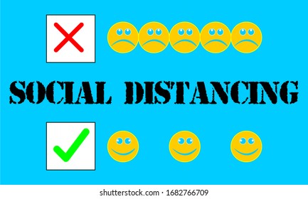 Social distancing pictographic poster design for coronavirus quarantine days