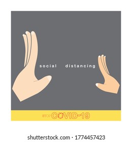 Social Distancing prevent virus and plague infection, prevent COVID-19 virus, COVID-19 vector illustration, eps10 vector format.
