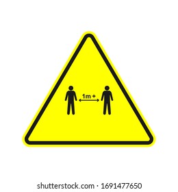 Social distancing. Preventive measures. Keep the 1 meter distance. Coronovirus epidemic protective equipment. Vector illustration.