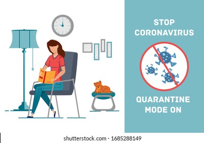 Social Distancing Quarantine, coronavirus, save your life. House surrounded by viruses. Stay Home. Coronavirus outbreak vector concept. Covid-19 virus in air. Staying home with self quarantine.