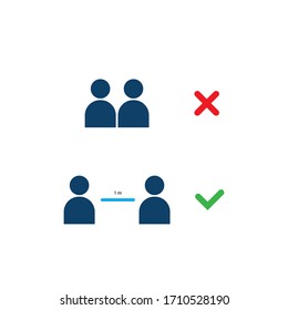Vorlage für Social Distancing, Quarantine und Isolation Vektorillustration.