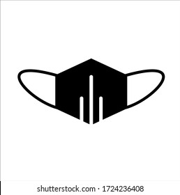 Social distancing quarantine. Medical face mask from viruses. Respiratory pollution mask from Covid-19. Protective face mask from virus. Corona virus quarantin. Mouth mask.Grafic object. Vector image.