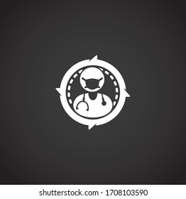 Social distancing related icon on background for graphic and web design. Creative illustration concept symbol for web or mobile app.